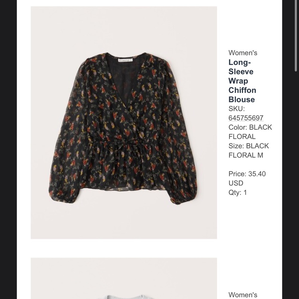 Abercrombie floral wrap chiffon blouse